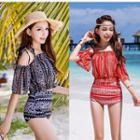 Set: Patterned Bikini + Beach Cover Up