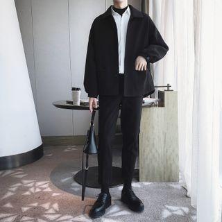 Set: Plain Woolen Jacket / Pants