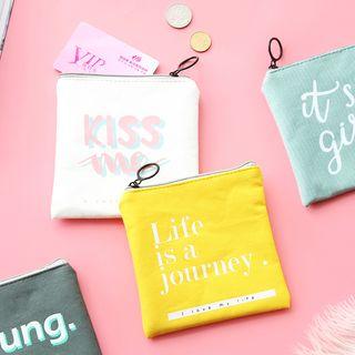 Lettering Canvas Sanitary Pouch