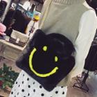Smiley Face Fleece Crossbody Bag