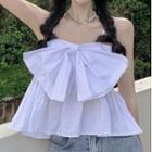 Sleeveless Bow Front Top White - One Size