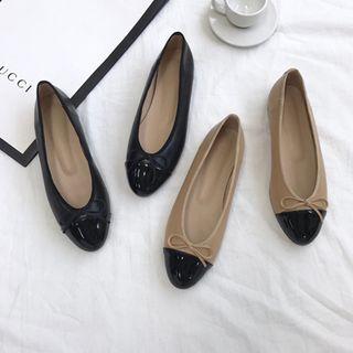 Patent Toe-cap Beribboned Flats