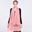 Lace Panel Wool Scarf