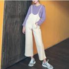 Knitted Long-sleeve Polo Shirt / Plain Jumper Pants