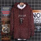 Lettering Chunky Knit Hoodie