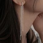 Alloy Fringed Earring 1 Pc - Silver - One Size