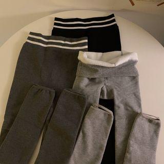 High-waist Fleece-lined Skinny Stirrup Pants