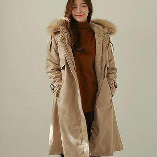 Two-way Faux-fur Safari Coat
