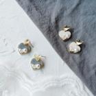 Faux Pearl Glaze Heart Dangle Earring