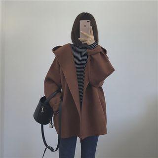 Hooded Open Knit Coat