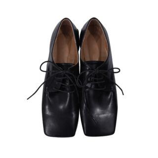 Square-toe Lace-up Loafers