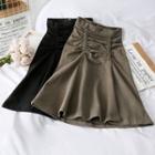 High-waist Ruched A-line Skirt