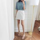 Slit-side Flat-front Skirt