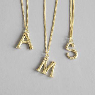 925 Sterling Silver Letter Pendant Necklace