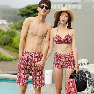 Patterned Swim Shorts / Set: Patterned Bikini + Cover Up