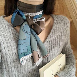 Print Narrow Scarf 1 Pc - Blue - One Size