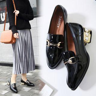 Pearl Block Heel Loafers