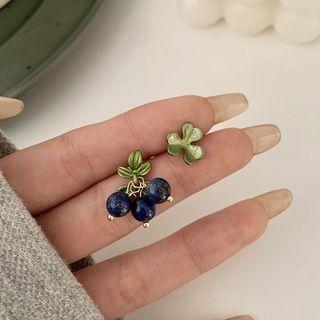 Flower & Fruit Asymmetrical Alloy Dangle Earring