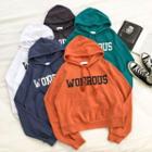 Lettering Print Hooded Long-sleeve Sweatshirt