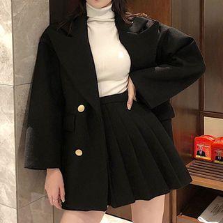 Double-breasted Blazer / Pleated Skirt