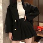 Double-breasted Blazer / Pleated Skirt
