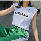 Ripped Lettering Tank Top