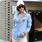 Appliqu  Dual-pocket Denim Shirt