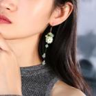 Faux Jade Flower Dangle Earring