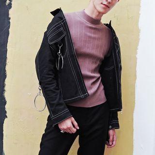 Plain Slim-fit Denim Jacket