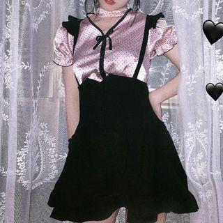 Cap-sleeve Top / Plain Suspender Skirt