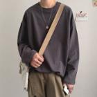 Long Sleeve Plain Round Neck T-shirt