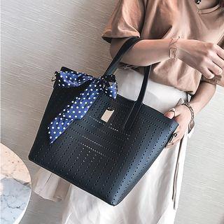 Perforated Faux Leather Tote