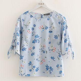 Floral Printed Short-sleeve Top