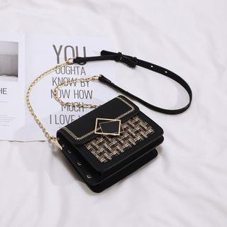 Chain Strap Paneled Crossbody Bag