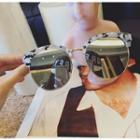 Printed Mirrored Lens Sunglasses