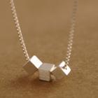 S925 Sterling Silver Cube Necklace