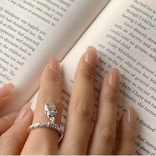 Fortune Cat Alloy Open Ring