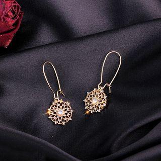 Rhinestone Dreamcatcher Hoop Earring 1 Pair - A229 - As Shown In Figure - One Size