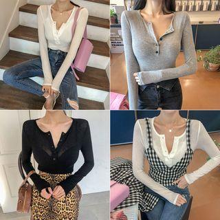 Slim-fit Sheer Henley