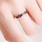 925 Sterling Silver Open Ring 1 Pcs - Black - One Size