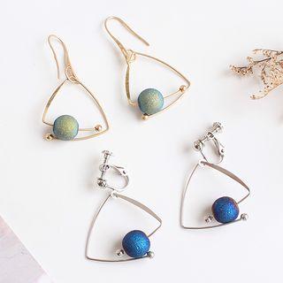 Stone & Triangle Dangle Earring