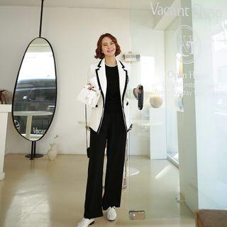 Single-breasted Contrast-trim Blazer