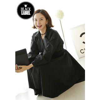 Flap-front Coatdress With Belt