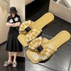 Argyle Print Bow Slide Sandals