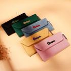 Embroidered Lettering Corduroy Long Wallet
