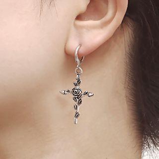 Rose Cross Alloy Dangle Earring