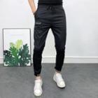 Lettering Cropped Skinny Pants