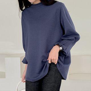 Plus Size Pintuck-sleeve T-shirt