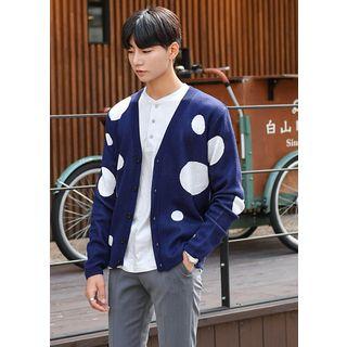 V-neck Polka-dot Cardigan