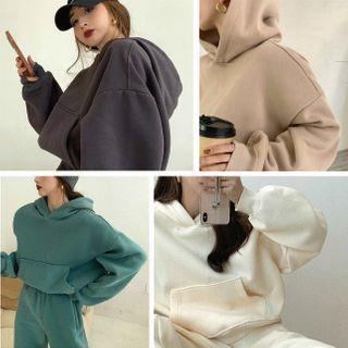Plain Loose-fit Hoodie / Sweatpants
